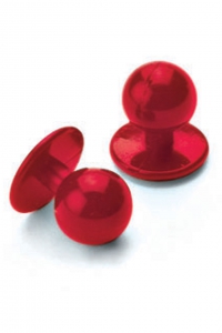 Foto Confezione 10 Bottoni a pallina antipanico Rosso