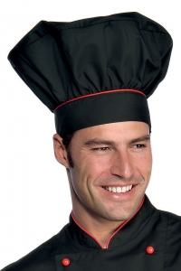 Foto Cappello Cuoco Nero+rosso